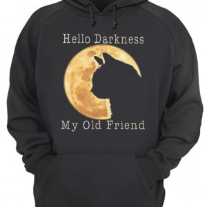 Cat moon Hello darkness my old friend shirt 3