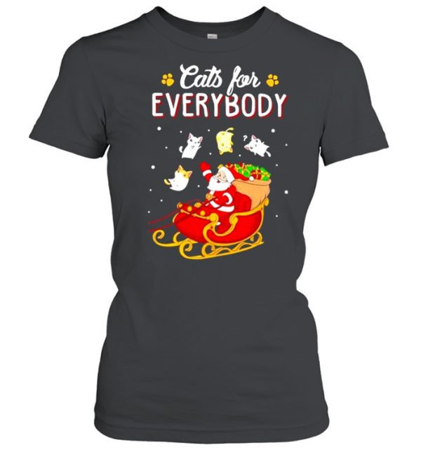 Cats And Santa For Everybody Merry Christmas Shirt