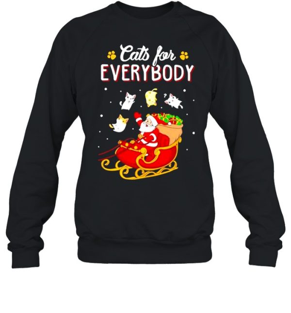 Cats And Santa For Everybody Merry Christmas Shirt