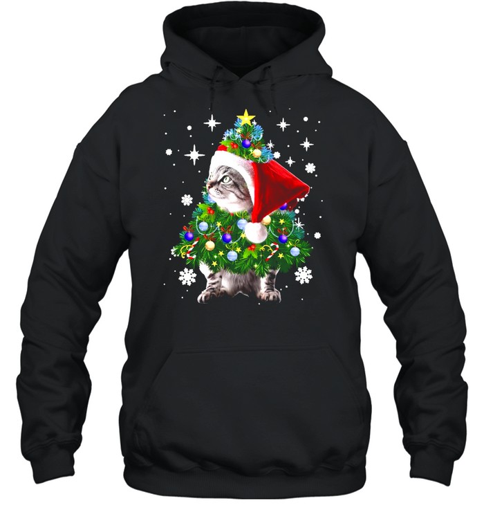 Cats Christmas Tree Ornament Decor Sweater T-shirt Cats Christmas Tree Ornament Decor Sweater T-shirt