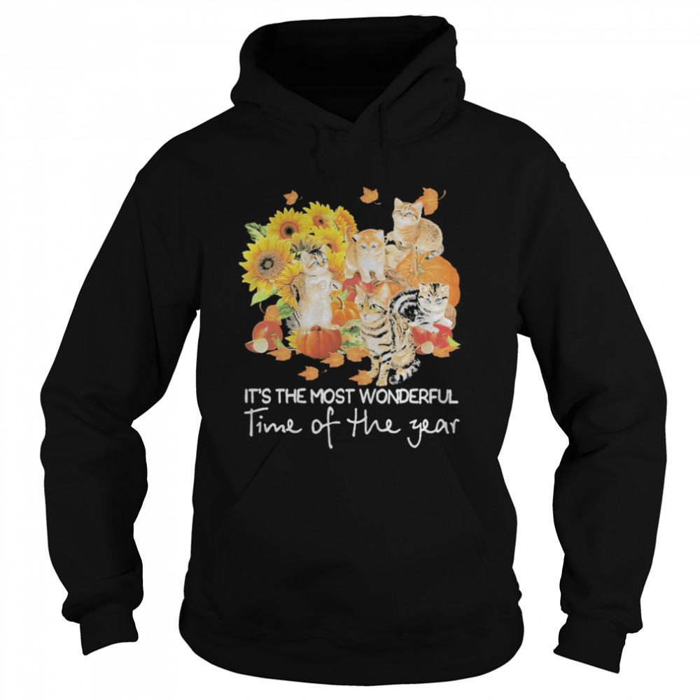 Cats it’s the most wonderful time of the year sunflowers leaves tree shirt Cats it’s the most wonderful time of the year sunflowers leaves tree shirt