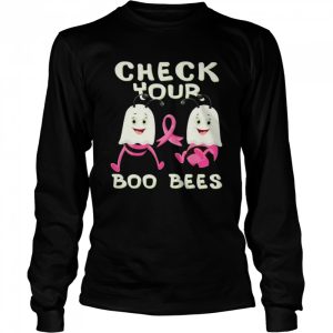 Check Your Boo Bees Breast Cancer Ghost Halloween Ribon Fun shirt