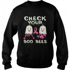 Check Your Boo Bees Breast Cancer Ghost Halloween Ribon Fun shirt