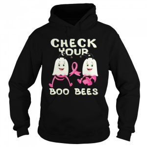 Check Your Boo Bees Breast Cancer Ghost Halloween Ribon Fun shirt 3
