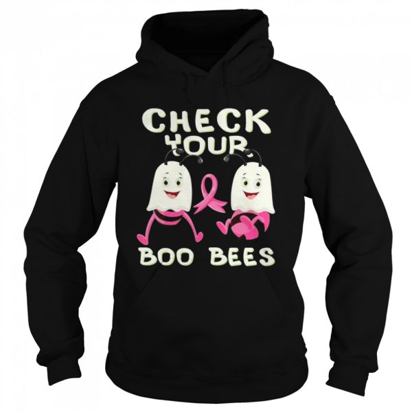 Check Your Boo Bees Breast Cancer Ghost Halloween Ribon Fun shirt