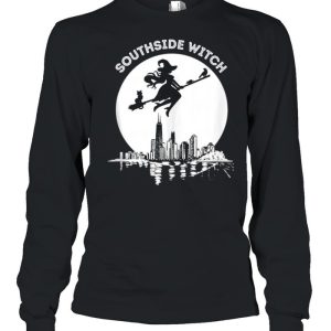 Chicago Windy City Southside Witch Flying Moonlight Skyline shirt