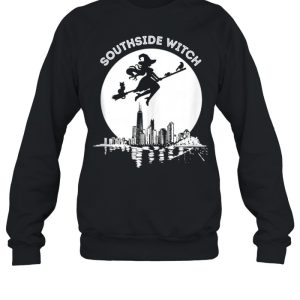 Chicago Windy City Southside Witch Flying Moonlight Skyline shirt