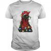 Chicken Christmas Tree Lights Santa Claus Xmas Leopard Print Sweater T-shirt