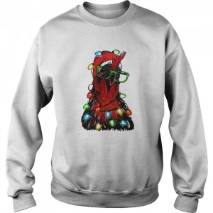 Chicken Christmas Tree Lights Santa Claus Xmas Leopard Print Sweater T shirt 4