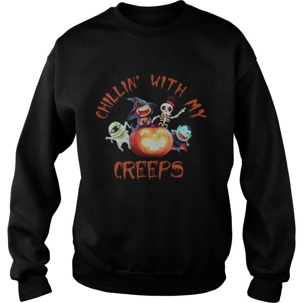 Chillin With My Creeps Funny Halloween Costume Gift TShirt