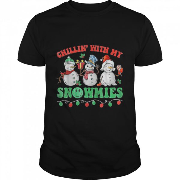 Chillin With My Snowmies Funny Ugly Christmas T-Shirt