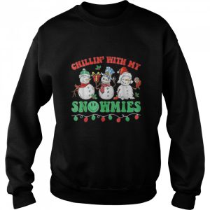 Chillin With My Snowmies Funny Ugly Christmas T Shirt 4