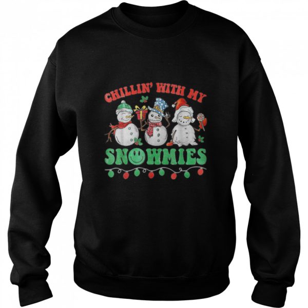 Chillin With My Snowmies Funny Ugly Christmas T-Shirt