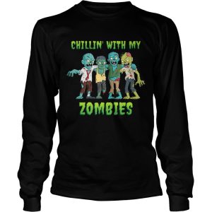 Chillin With My Zombies Halloween Boys Kids Funny TShirt