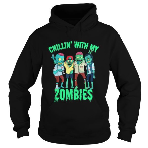 Chillin With My Zombies Halloween Boys Kids Zombie shirt