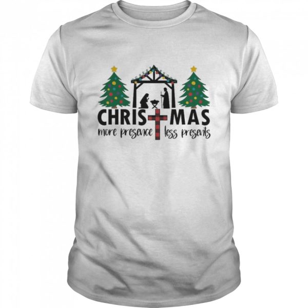 Christmas Cross More Presence Less Presents Shirt