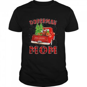 Christmas Doberman Mom Hat Santa Truck Tree Plaid Dog Mom shirt