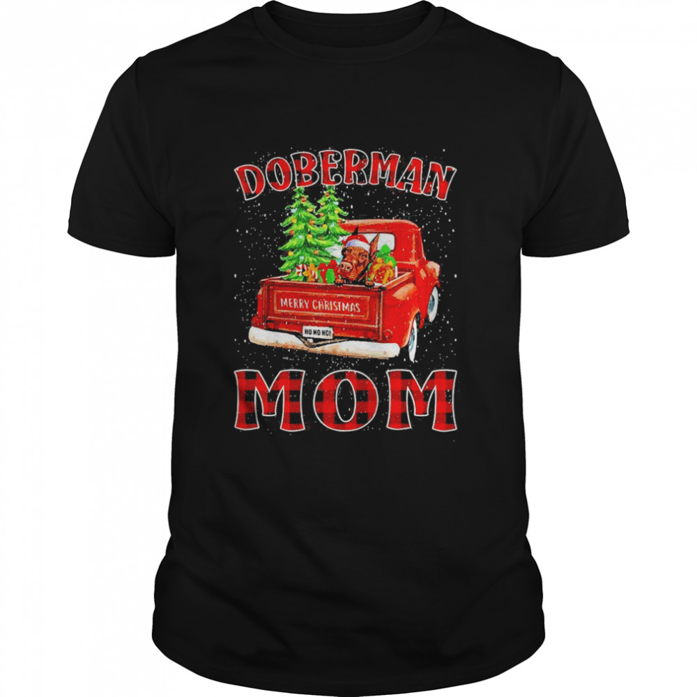 Christmas Doberman Mom Hat Santa Truck Tree Plaid Dog Mom shirt Christmas Doberman Mom Hat Santa Truck Tree Plaid Dog Mom shirt