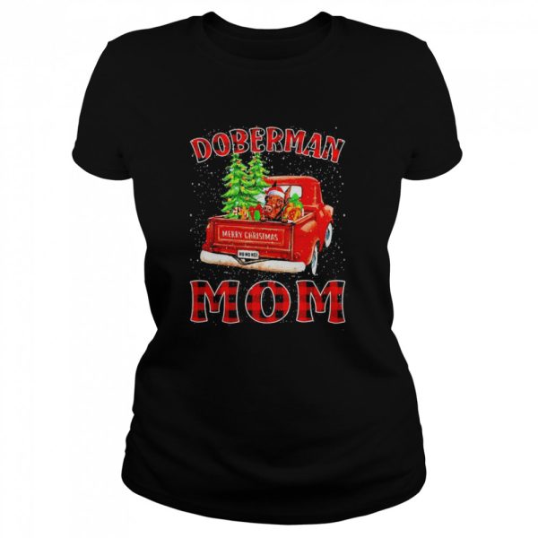 Christmas Doberman Mom Hat Santa Truck Tree Plaid Dog Mom shirt