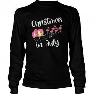 Christmas In July Flamingo Pink Funny Camping Camper T-Shirt