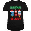 Christmas In July Ice Pops In Santa Hat Kids Toddler shirt