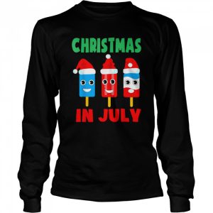 Christmas In July Ice Pops In Santa Hat Kids Toddler shirt 3