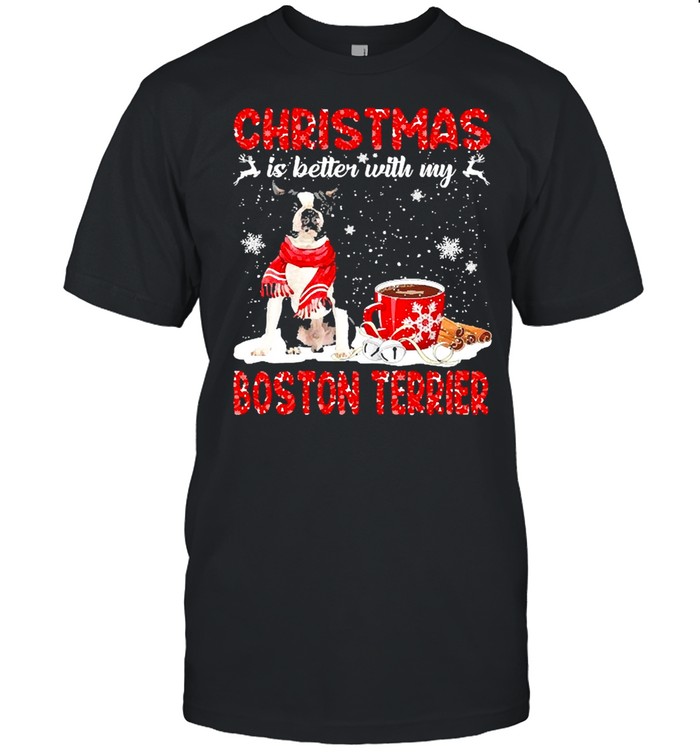 Christmas Is Better With My Black Boston Terrier Dog Sweater Shirt Christmas Is Better With My Black Boston Terrier Dog Sweater Shirt
