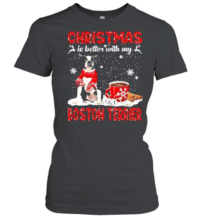 Christmas Is Better With My Black Boston Terrier Dog Sweater Shirt Christmas Is Better With My Black Boston Terrier Dog Sweater Shirt