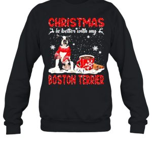 Christmas Is Better With My Black Boston Terrier Dog Sweater Shirt 4