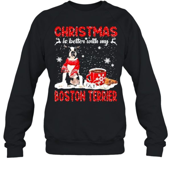 Christmas Is Better With My Black Boston Terrier Dog Sweater Shirt