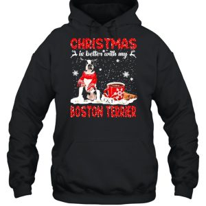 Christmas Is Better With My Black Boston Terrier Dog Sweater Shirt 5