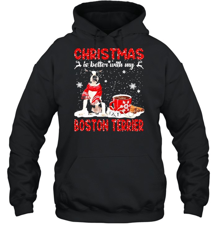 Christmas Is Better With My Black Boston Terrier Dog Sweater Shirt Christmas Is Better With My Black Boston Terrier Dog Sweater Shirt