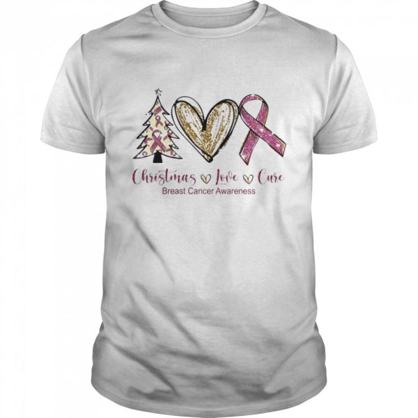 Christmas Love Cure breast cancer awareness shirt