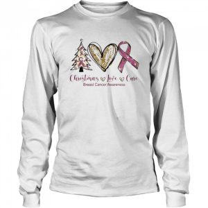 Christmas Love Cure breast cancer awareness shirt 3