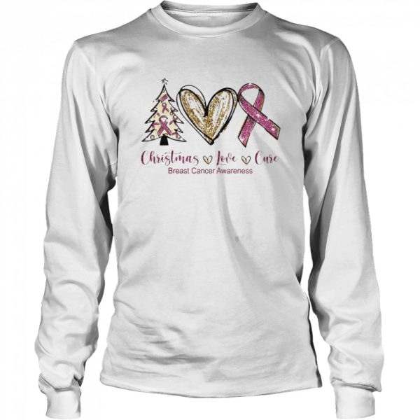 Christmas Love Cure breast cancer awareness shirt