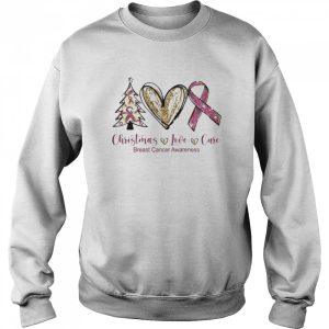 Christmas Love Cure breast cancer awareness shirt 4