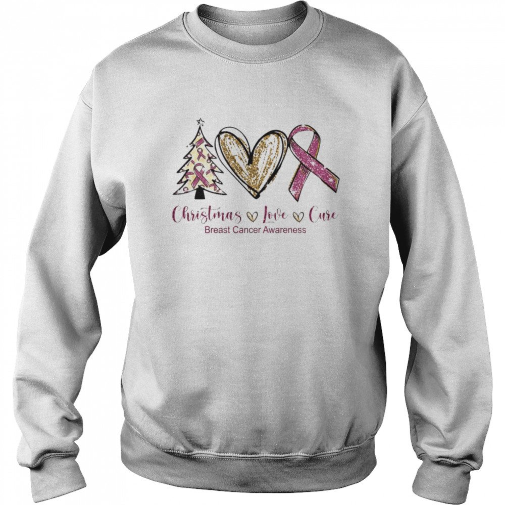 Christmas Love Cure breast cancer awareness shirt Christmas Love Cure breast cancer awareness shirt
