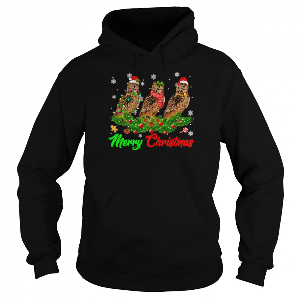 Christmas Pajama Owl Hat Santa Xmas Lights Shirt Christmas Pajama Owl Hat Santa Xmas Lights Shirt