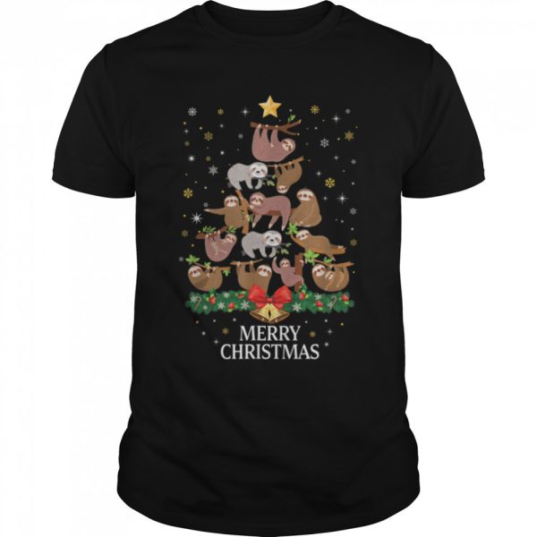 Christmas Sloth Tree Design for Boys Girls Sloth Xmas T-Shirt