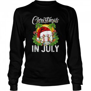 Christmas in July Baseball Santa Hat Summer T Shirt 3