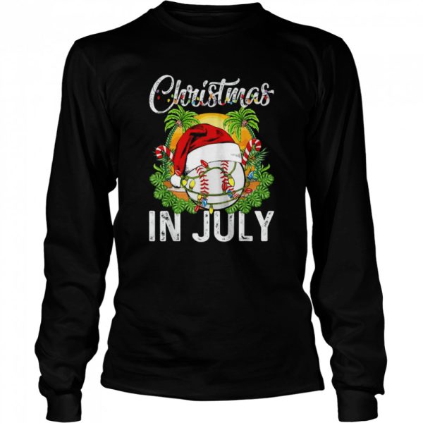 Christmas in July Baseball Santa Hat Summer T-Shirt
