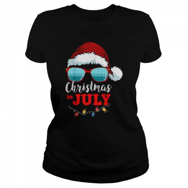 Christmas in July Santa Hat Sunglasses shirt