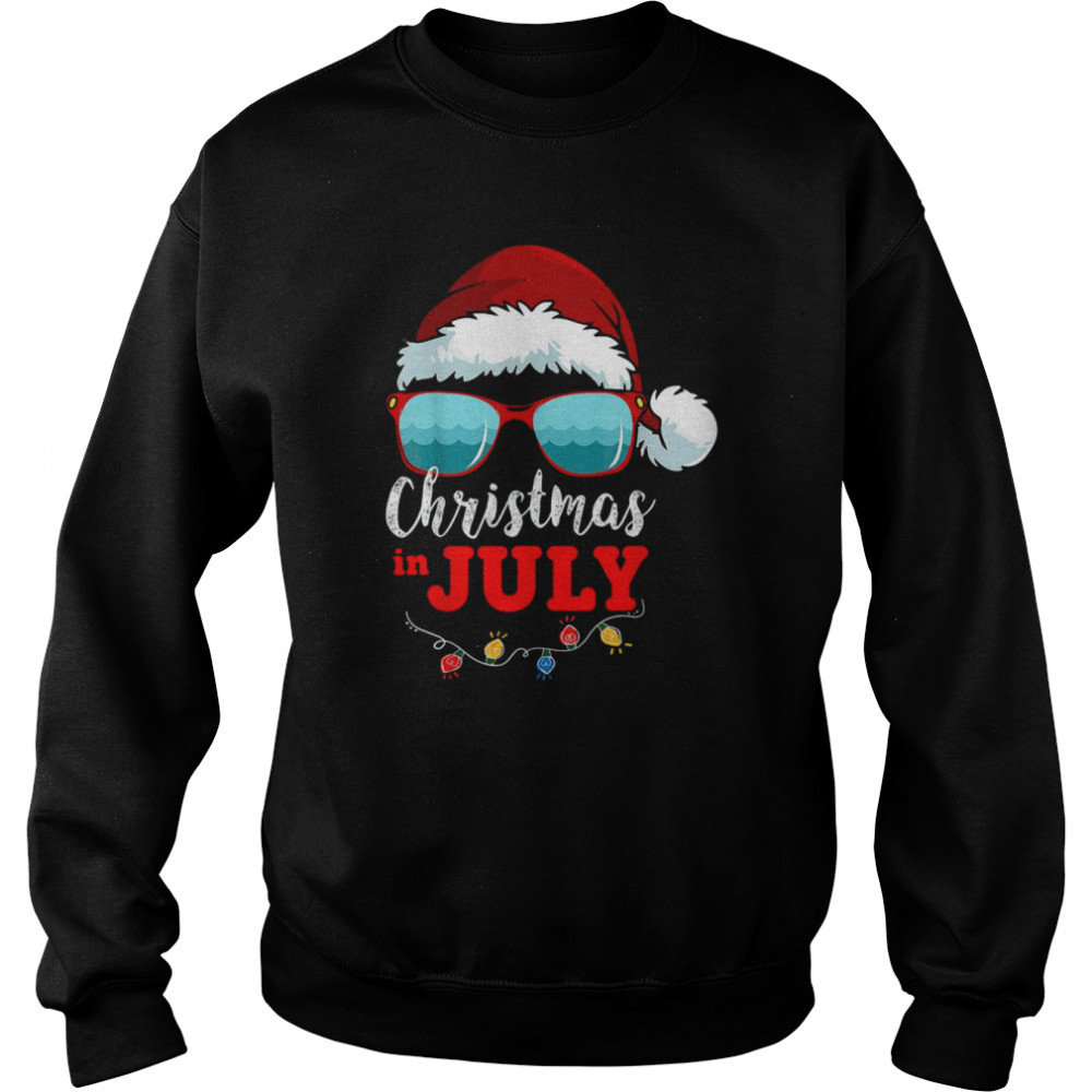 Christmas in July Santa Hat Sunglasses shirt Christmas in July Santa Hat Sunglasses shirt