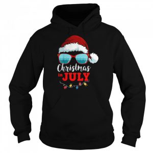 Christmas in July Santa Hat Sunglasses shirt 5