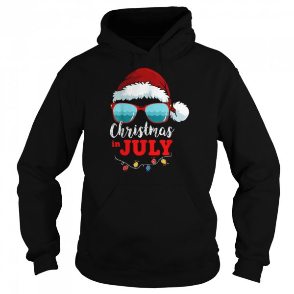 Christmas in July Santa Hat Sunglasses shirt