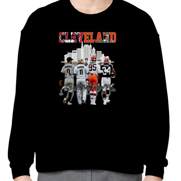Cleveland Guardians Gimenez Ramirez And Browns Garrett Chubb Signatures T-shirt