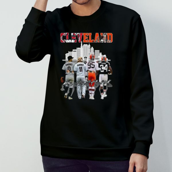 Cleveland Guardians Gimenez Ramirez And Browns Garrett Chubb Signatures T-shirt