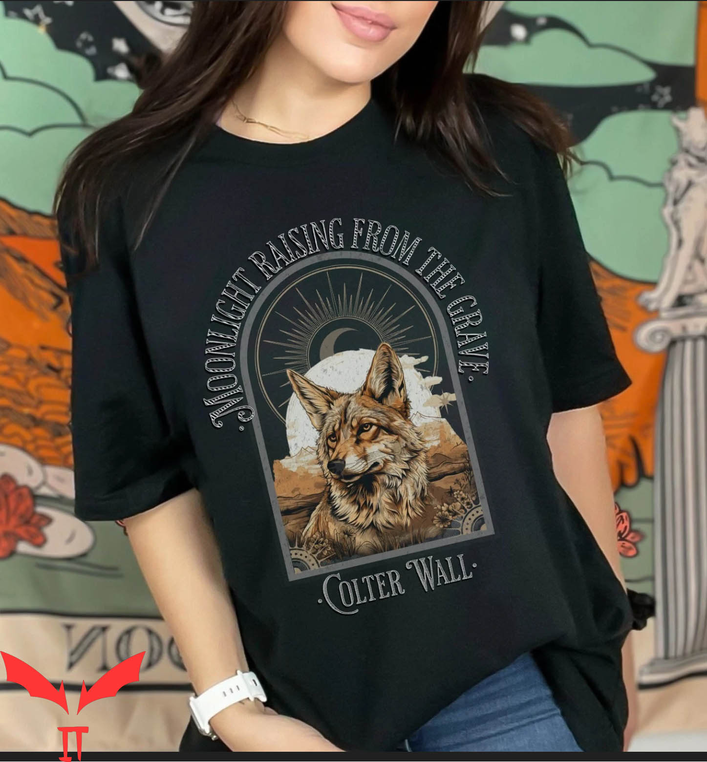 Colter Wall T-Shirt Moonlight Raising From The Grane Tee Colter Wall T-Shirt Moonlight Raising From The Grane Tee