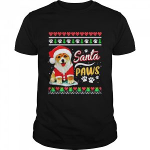 Corgi dog Santa Paws Christmas T-shirt
