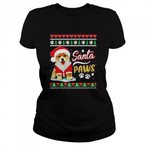 Corgi dog Santa Paws Christmas T-shirt